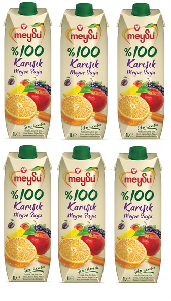Meysu %100 Karışık Meyve Suyu 1 Lt X 6 Adet ürün görseli 1