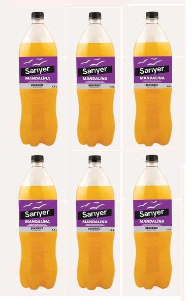 Sarıyer Mandalina Aromalı Gazoz Şekersiz 1,5 Lt X 6 Adet ürün görseli 1