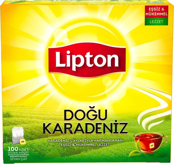 Lipton Doğu Karadeniz Bergamot Aromalı Bardak Süzen Poşet Siyah Çay 100'Lü Paket ürün görseli 1