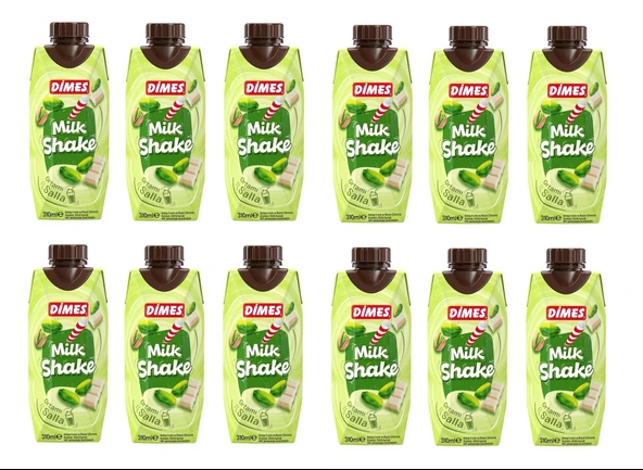 Dimes Milkshake Antep Fıstık Ve Beyaz Çikolata Aromalı 310 Ml X 12 Adet ürün görseli 1
