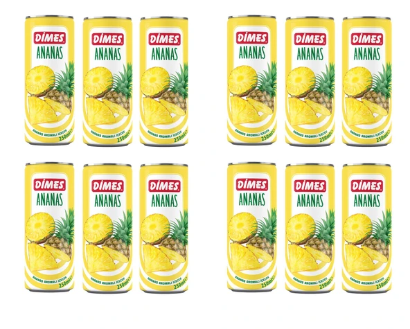 Dimes Ananas Aromalı İçecek 250 Ml X 12 Adet ürün görseli 1