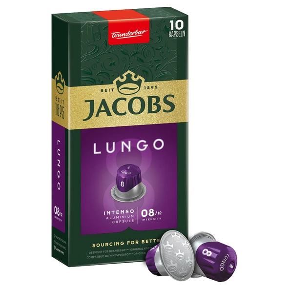 Jacobs Lungo 8 Intenso Nespresso Uyumlu Kapsül Kahve 10 Kapsül ürün görseli 1