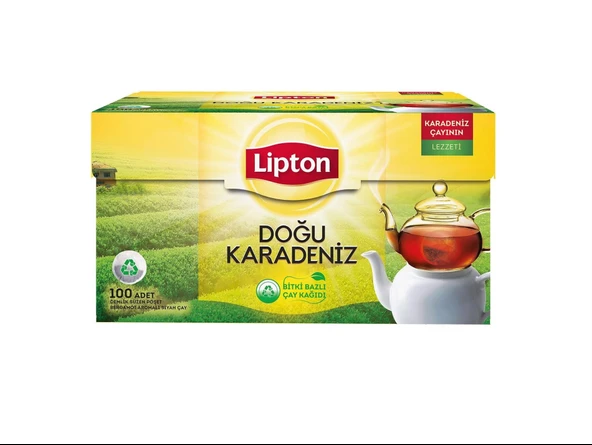 Lipton Doğu Karadeniz Demlik Süzen Poşet Bergamot Aromalı Siyah Çay 100'Lü Paket ürün görseli 1