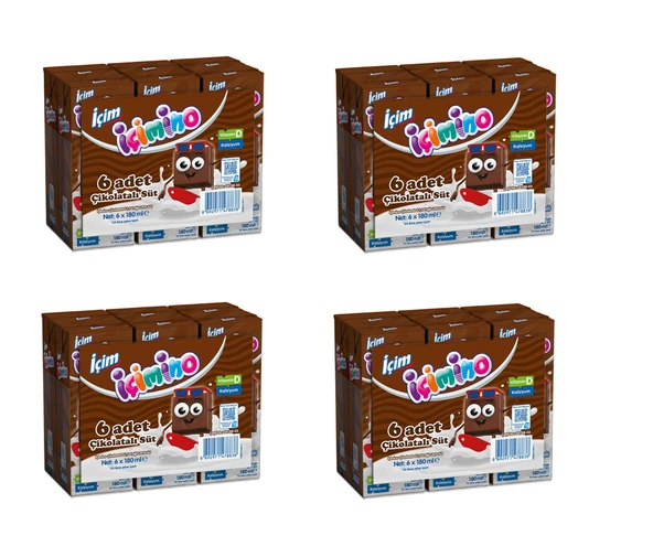 İçim İçimino Çikolatalı Süt 180 Ml X 24 Adet ürün görseli 1