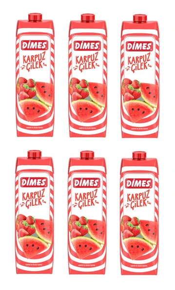 Dimes Karpuz Ve Çilekli İçecek 1 Lt X 6 Adet ürün görseli 1