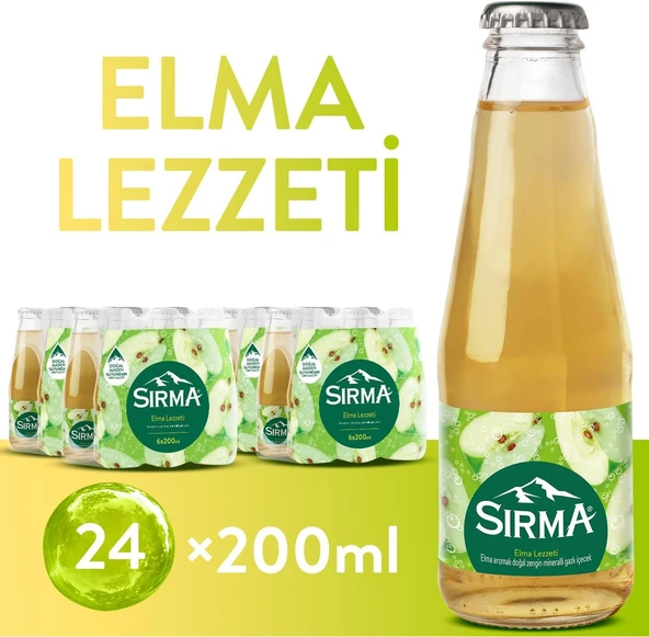 Sırma C Vitaminli Elma Aromalı Doğal Maden Suyu 200 Ml X 24 Adet ürün görseli 1