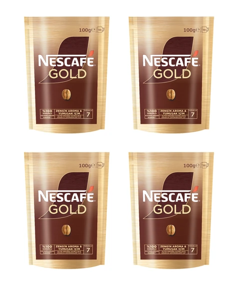 Nescafe Gold Kahve Poşet 100 Gr X 4 Adet ürün görseli 1