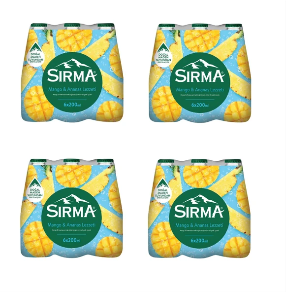 Sırma Mango & Ananas Aromalı Doğal Maden Suyu 200 Ml X 24 Adet ürün görseli 1
