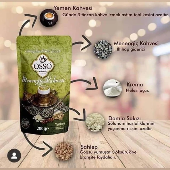 Osso Menengiç Kahvesi 200 Gr X 6 Adet - Resim 3