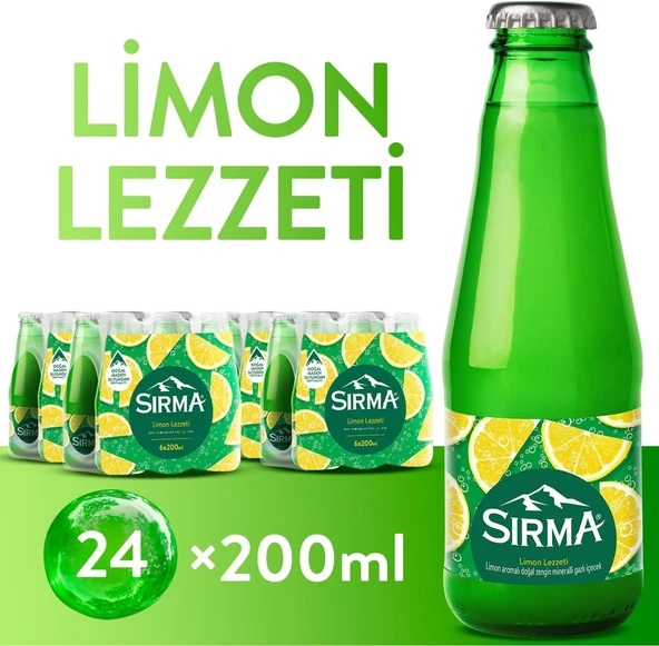 Sırma C Vitaminli Limon Aromalı Doğal Maden Suyu 200 Ml X 24 Adet ürün görseli 1