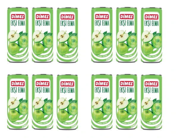 Dimes Ekşi Elmalı İçecek 250 Ml X 12 Adet ürün görseli 1