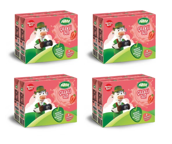 Sütaş Çilekli Süt 180 Ml X 24 Adet ürün görseli 1