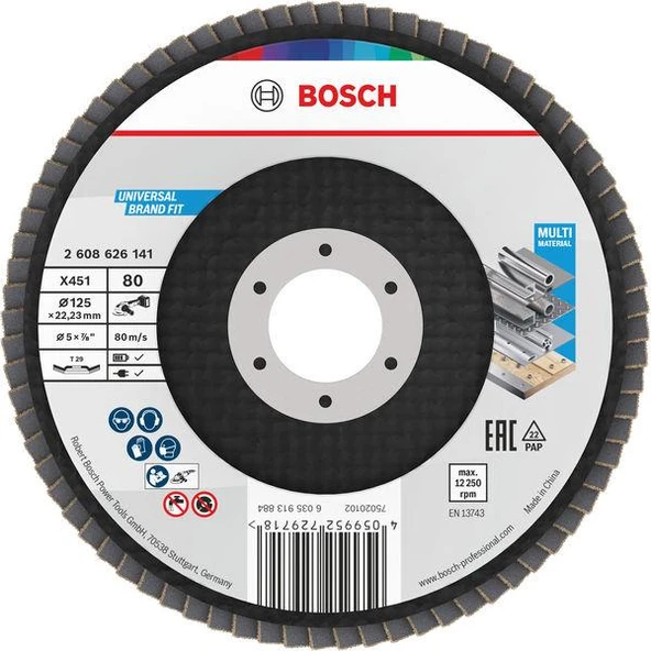 Bosch x451 Flap Disk 80K 125mm 60ad - Resim 2