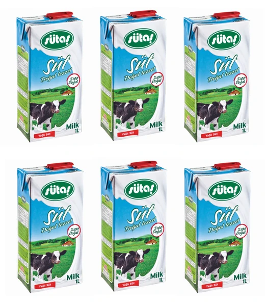 Sütaş Yağlı Süt 1 Lt X 6 Adet ürün görseli 1