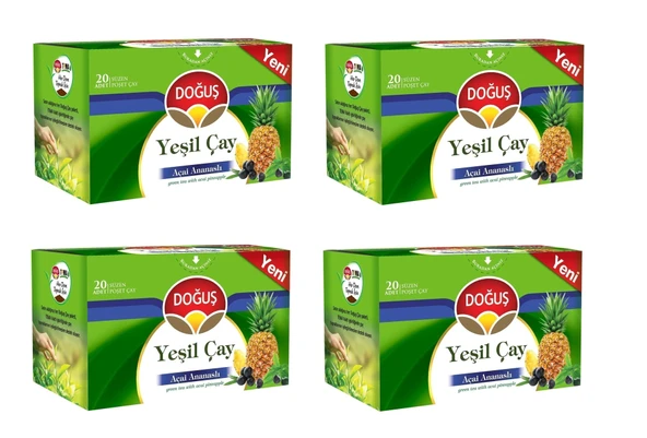 Doğuş Yeşil Çay Açai Ananaslı 20'Li Bardak Poşet X 4 Adet ürün görseli 1
