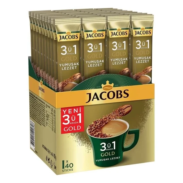Jacobs 3Ü1 Arada Gold Yumuşak Lezzet Kahve 18 Gr X 40 Adet ürün görseli 1