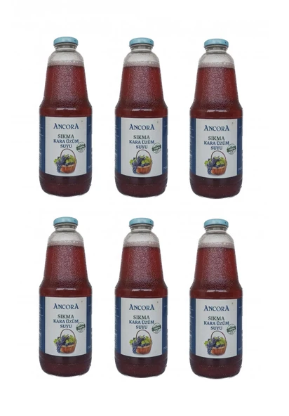 Ancora Sıkma Kara Üzüm Suyu 1 Lt X 6 Adet ürün görseli 1