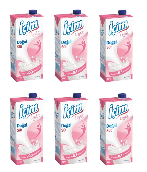İçim Light Süt 1 Lt X 6 Adet ürün görseli 1