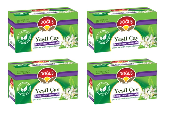 Doğuş Yeşil Çay Bergamotlu 20'Li Bardak Poşet X 4 Adet ürün görseli 1