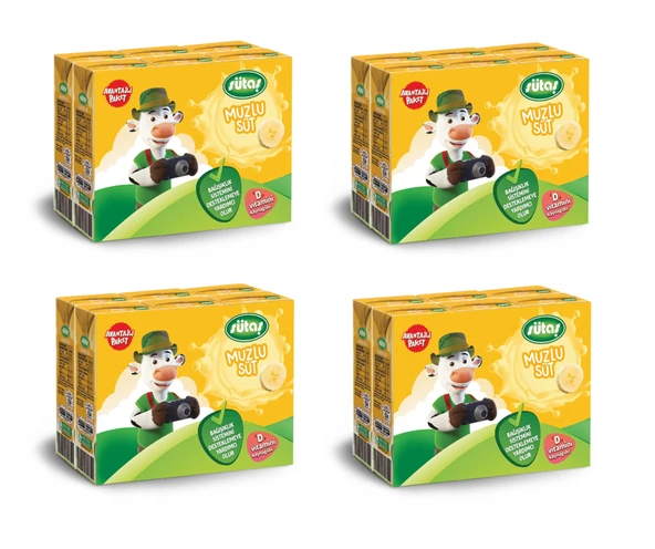 Sütaş Muzlu Süt 180 Ml X 24 Adet ürün görseli 1