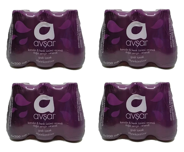 Avşar Karadut Frenk Üzümü Aromalı Maden Suyu 200 Ml X 24 Adet ürün görseli 1
