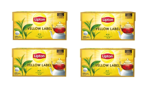 Lipton Yellow Label Demlik Poşet Siyah Çay 100'Lü Paket X 4 Adet ürün görseli 1