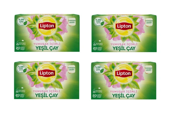 Lipton Yumuşak İçim Bardak Süzen Poşet Yeşil Çay 20'Li Paket X 4 Adet ürün görseli 1