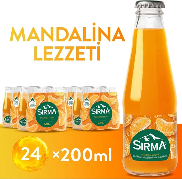 Sırma C Vitaminli Mandalina Aromalı Doğal Maden Suyu 200 Ml X 24 Adet ürün görseli 1