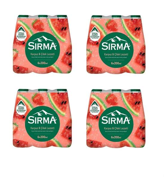 Sırma Karpuz & Çilek Aromalı Doğal Maden Suyu 200 Ml X 24 Adet ürün görseli 1