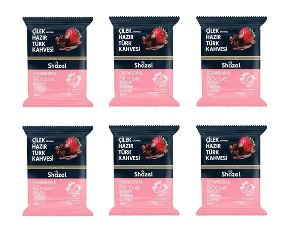 Shazel Çilek Aromalı Hazır Türk Kahvesi 100 Gr X 6 Adet ürün görseli 1