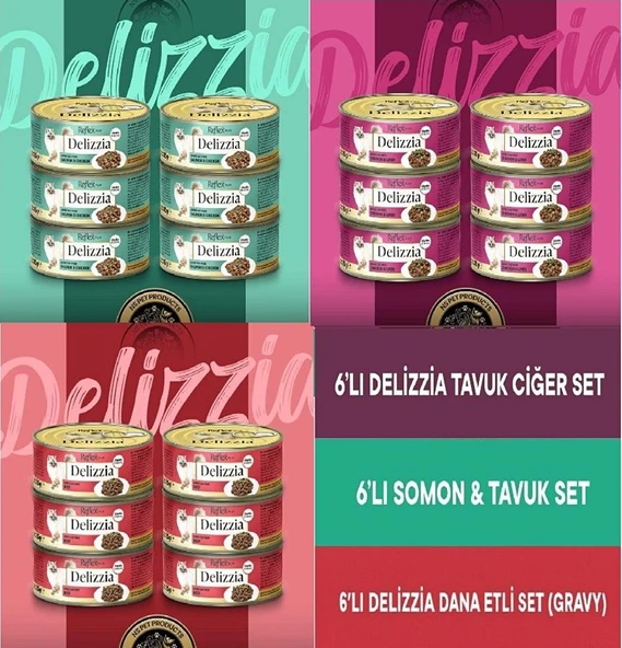 Reflex Plus Delizzia Yetişkin Kedi Maması 18 li Karışık Set ürün görseli 1