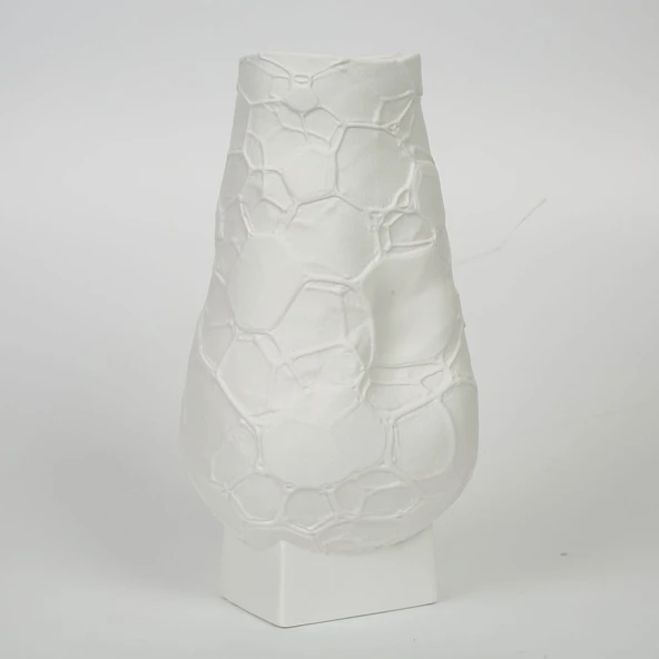 BEYAZ DALGALI VAZO 26*27*20 CM ürün görseli 1