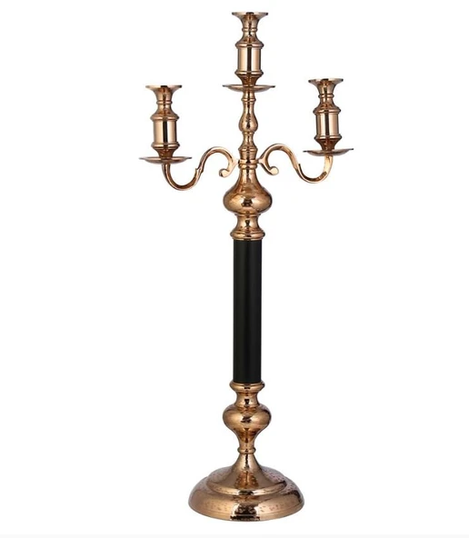 BAKIR  3 LÜ SİYAH ÇUBUK ŞAMDAN 44*99 CM ürün görseli 1