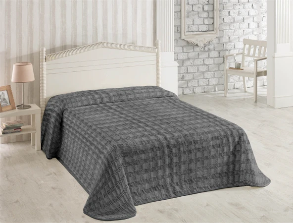 Dolce Bonita Home Wellsoft Accordıon Battaniye 200x220 Antrasit - Uyku Bandı Hediyeli ürün görseli 1