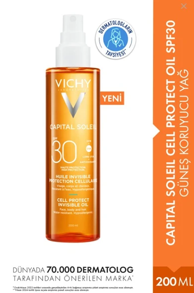 Vichy Capital Soleil Spf30+ Güneş Koruyucu Yağ 200 ml ürün görseli 1