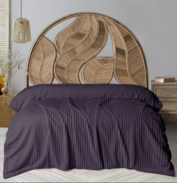 Dolce Bonita Home Wellsoft Fitilli Battaniye 200x220 Kül Moru - Uyku Bandı Hediyeli ürün görseli 1