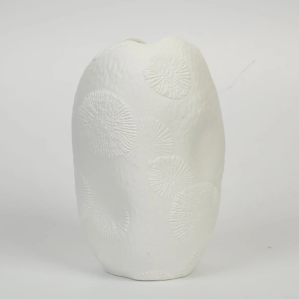 BEYAZ FOSİL VAZO 26*27*20 CM ürün görseli 1