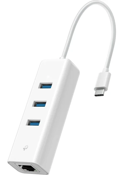 TP-Link UE330C USB Type-C den 3 adet Type-A 3.0 Hub ve Gigabit Ethernet Adaptörü ürün görseli 1