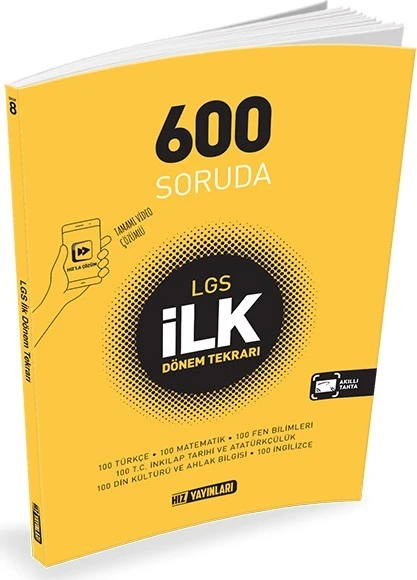 Hız Yayınları 8. Sınıf 600 Soruda İlk Dönem Tekrarı ürün görseli 1