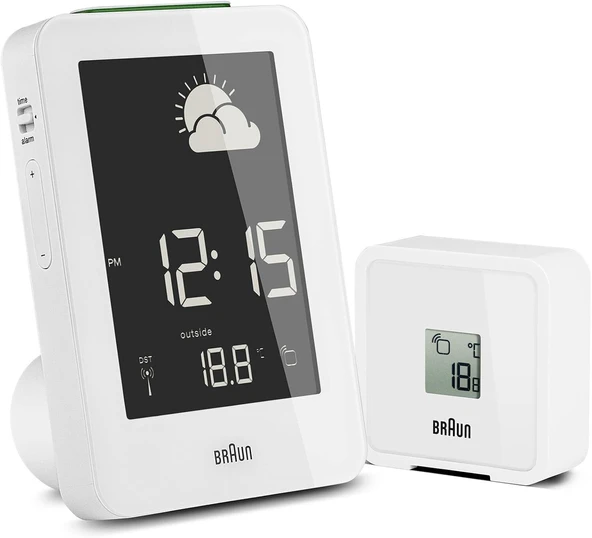 BRAUN BNC013WH-RC HAVA İSTASYONLU MASA SAATİ BEYAZ ürün görseli 1