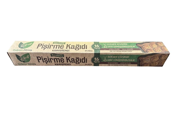 Roll-Up Ağartılmamış Doğal Kesimli Fırın Pişirme Kızartma Kağıdı - 42x37 Cm. - 16 Yaprak -1 Kutu ürün görseli 1