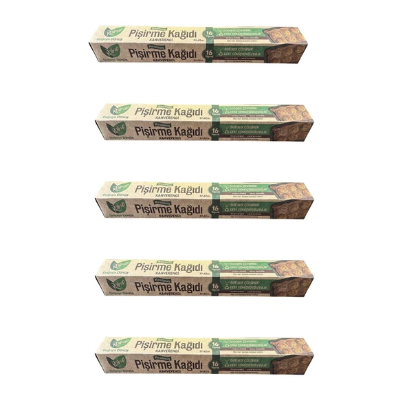 Roll-Up Ağartılmamış Doğal Kesimli Fırın Pişirme Kızartma Kağıdı - 42x37 Cm. - 16 Yaprak - 5 Kutu ürün görseli 1