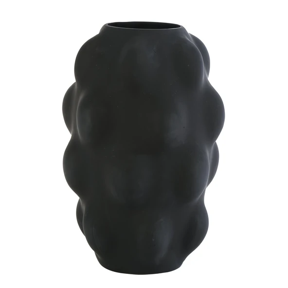 SİYAH KABARCIK CAM VAZO 1 21,5*21,5*32 CM ürün görseli 1