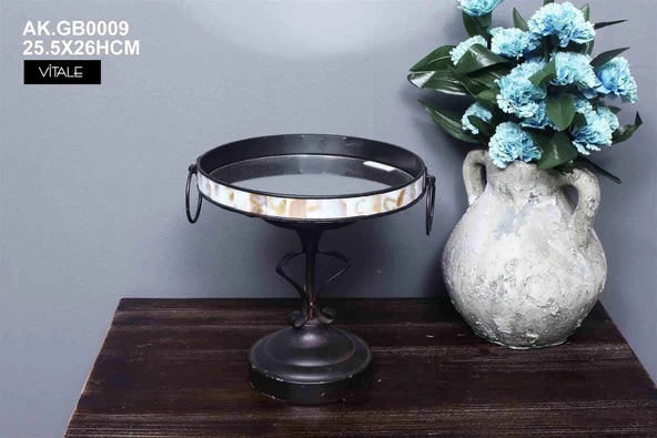 SİYAH METAL SEDEFLİ  DEKOR  25.5X26 ürün görseli 1
