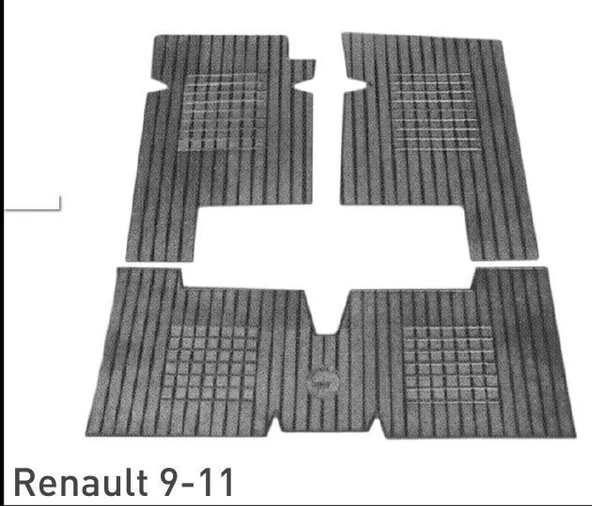 LEEOPART DEKORATİF KAUÇUK PASPAS RENAULT R9-R11 SİYAH ürün görseli 1