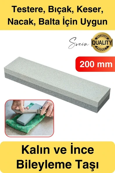 Premium Bıçak Bileme Taşı Çift Taraflı 200 mm Kaba ve İnce Dikdörtgen Biley Testere Nacak Satır ürün görseli 1