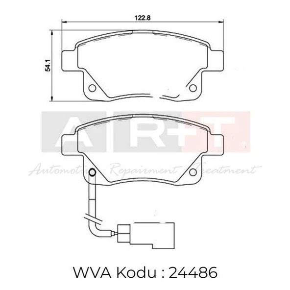 ART ARKA - İKAZ KABLOLU BALATA FORD TRANSİT V347 (06-) TRANSİT CUSTOM 2.2 (12-) 460M-E ürün görseli 1
