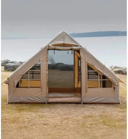 Realx 6 Kişilik 4 Mevsim Su Geçirmez Şişme Kamp Çadırı 300x210x200 Cm 300D Oxford Kumaş ürün görseli 1
