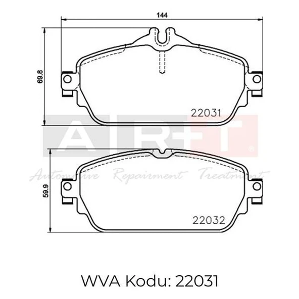 ART FREN BALATASI ÖN MERCEDES C SERİSİ W205 14--  C205 15-- W213 16-- S205 16-- A238 17-- ürün görseli 1