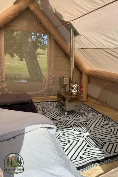 Realx 6 Kişilik Su Geçirmez 4 Mevsim şişme Kamp çadırı 300x210x200 Cm Kolay Kurulum özelliği